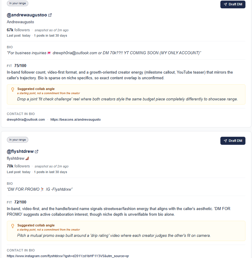 Creator Discovery screenshot